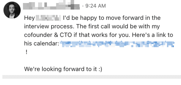 Quick response and interview invitation