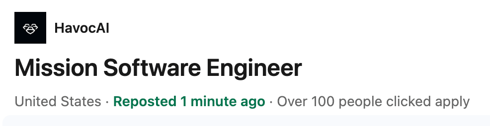 LinkedIn job posting showing 100+ applicants in 3 weeks